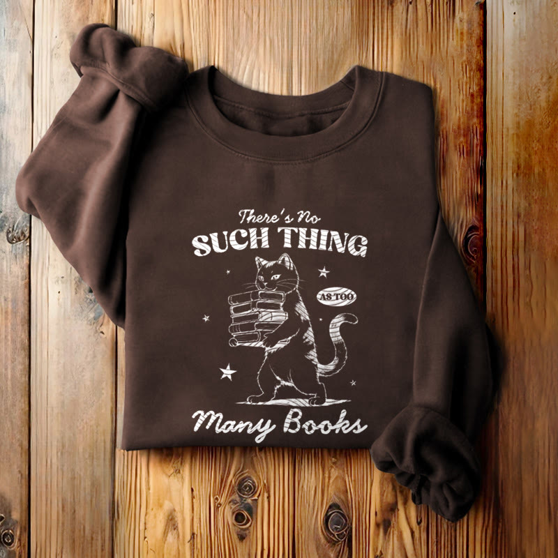 Cat Carrying Books Fleece Lined Sweatshirt Round Neck Sweatshirt