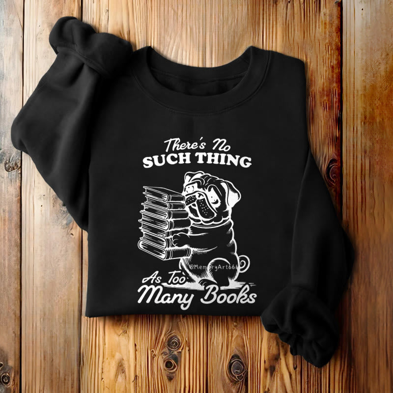 Dog Carrying Books Fleece Lined Sweatshirt Round Neck Sweatshirt