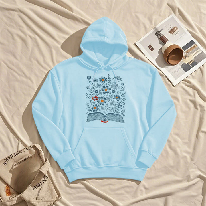 Reading Books For Happiness Fleece Lined Hoodie Comfy Hooded Sweatshirts