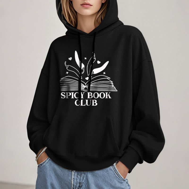 Spicy Book Club Fleece Lined Hoodie Comfy Hooded Sweatshirts