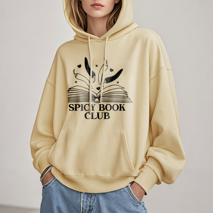 Spicy Book Club Fleece Lined Hoodie Comfy Hooded Sweatshirts