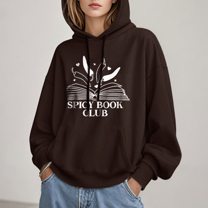 Spicy Book Club Fleece Lined Hoodie Comfy Hooded Sweatshirts