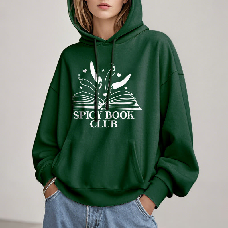 Spicy Book Club Fleece Lined Hoodie Comfy Hooded Sweatshirts