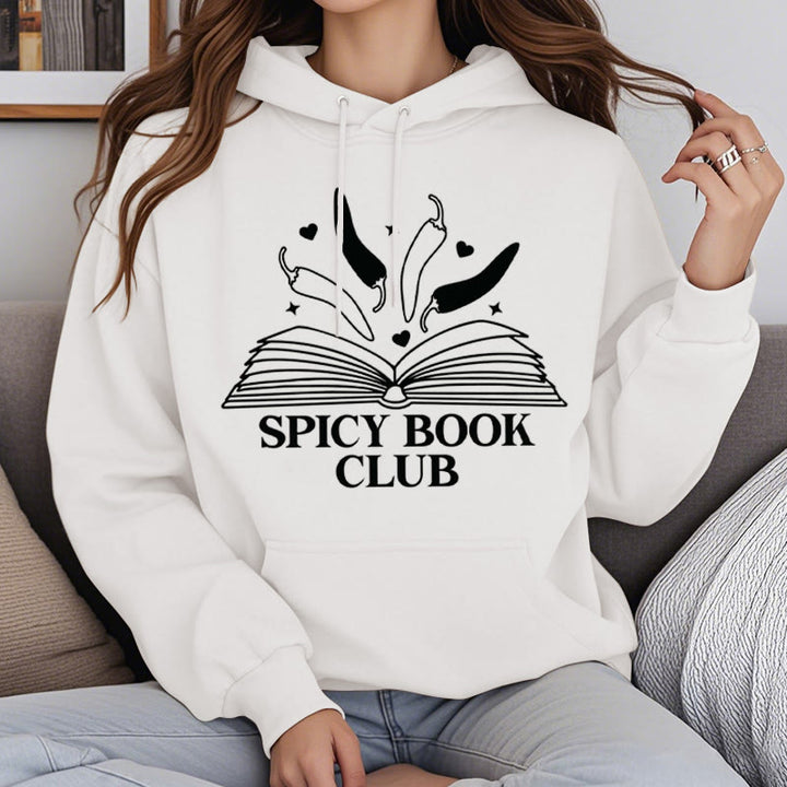 Spicy Book Club Fleece Lined Hoodie Comfy Hooded Sweatshirts