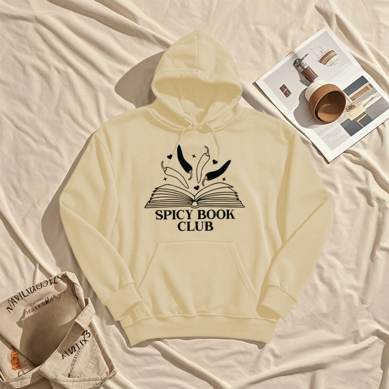 Spicy Book Club Fleece Lined Hoodie Comfy Hooded Sweatshirts