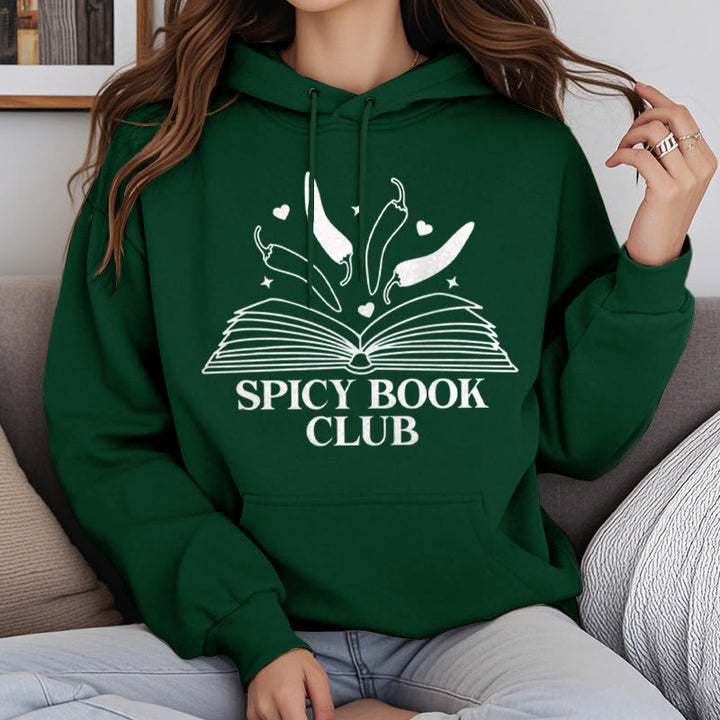 Spicy Book Club Fleece Lined Hoodie Comfy Hooded Sweatshirts