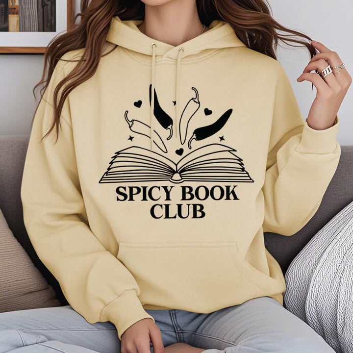 Spicy Book Club Fleece Lined Hoodie Comfy Hooded Sweatshirts