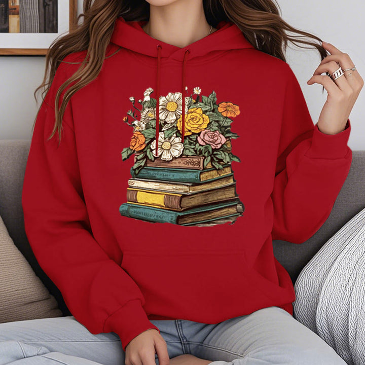 Vintage Blossing Books Fleece Lined Hoodie Comfy Hooded Sweatshirts