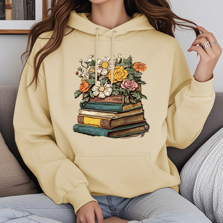 Vintage Blossing Books Fleece Lined Hoodie Comfy Hooded Sweatshirts