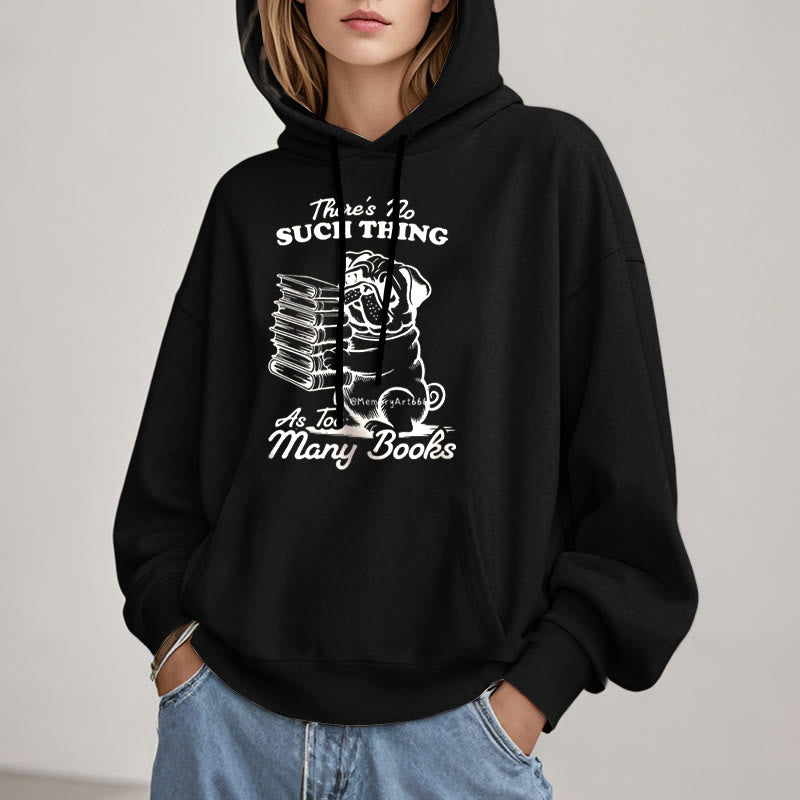 Dog Carrying Books Fleece Lined Hoodie Comfy Hooded Sweatshirts