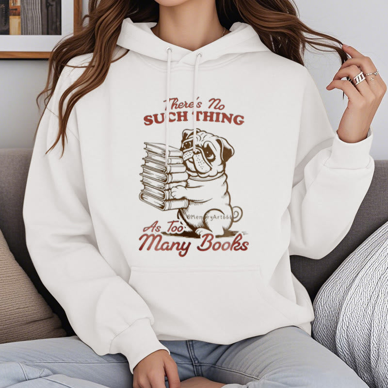 Dog Carrying Books Fleece Lined Hoodie Comfy Hooded Sweatshirts