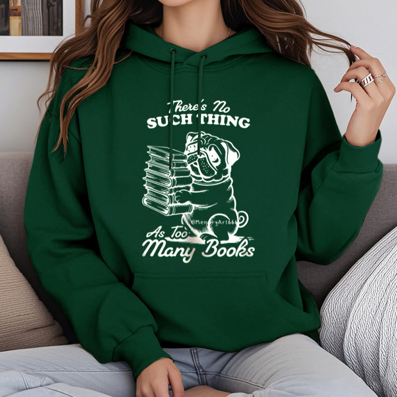 Dog Carrying Books Fleece Lined Hoodie Comfy Hooded Sweatshirts