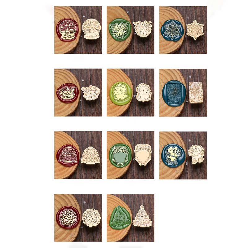 Irregular Brass Head Christmas Icons Wax Seal Stamps Embossed Seal