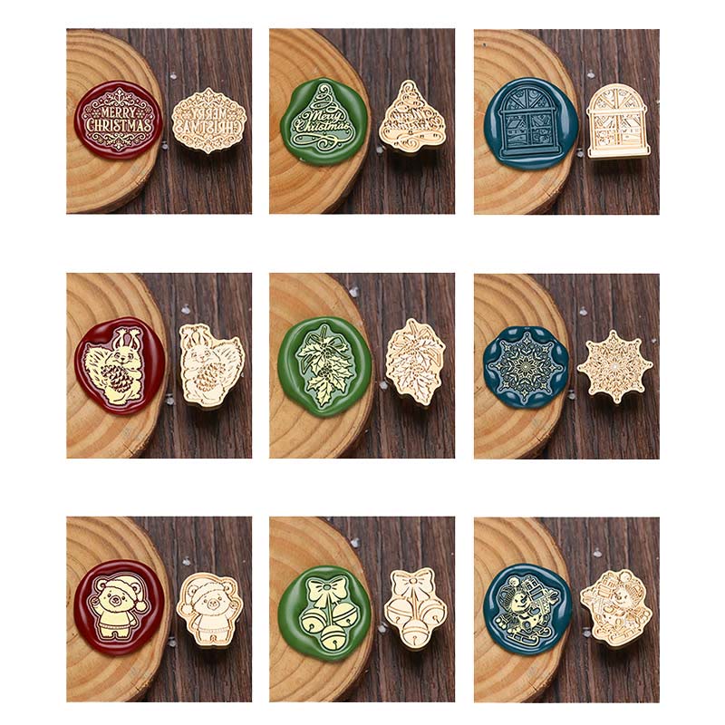 Irregular Brass Head Christmas Icons Wax Seal Stamps Embossed Seal