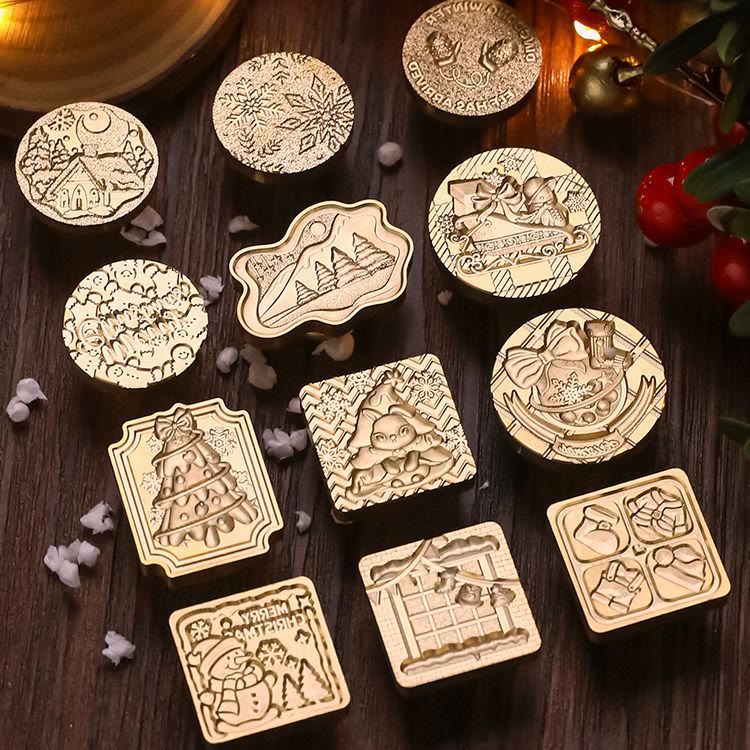 Christmas Theme Brass Head Wax Seal Stamp Irregular Stamp