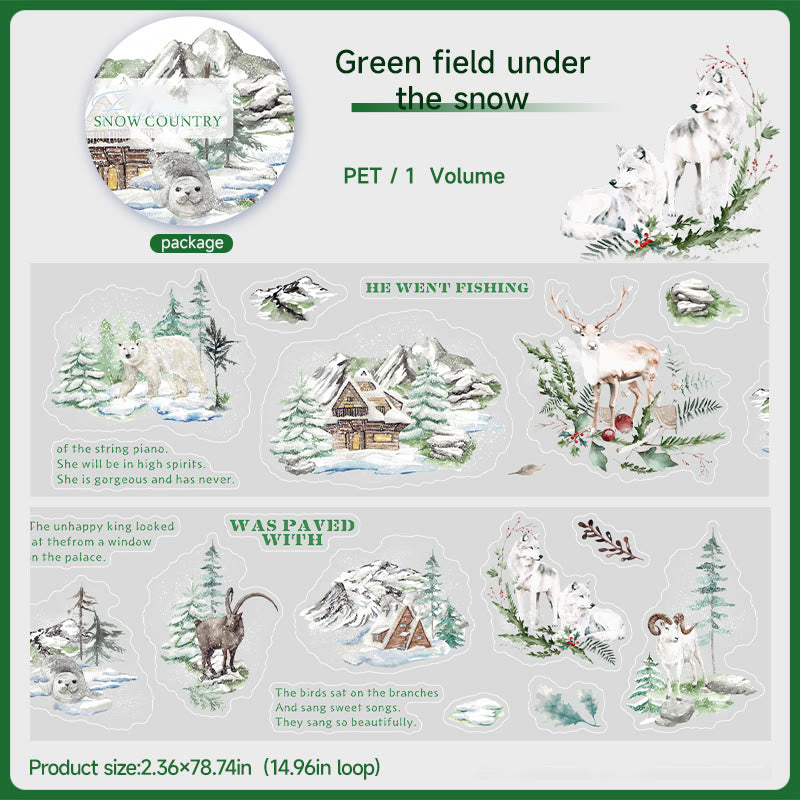 The Snowland Forest Series PET Tape Loop For Journal Crafts