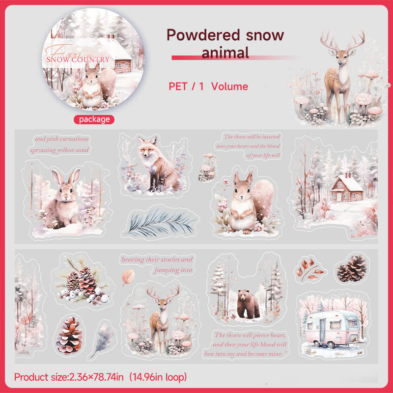 The Snowland Forest Series PET Tape Loop For Journal Crafts