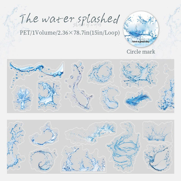 Water Shape Series PET Tape Loop For Journal Crafts