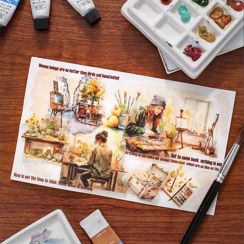 Draw A Landscape Series Stickers For Decorative Journaling Crafts