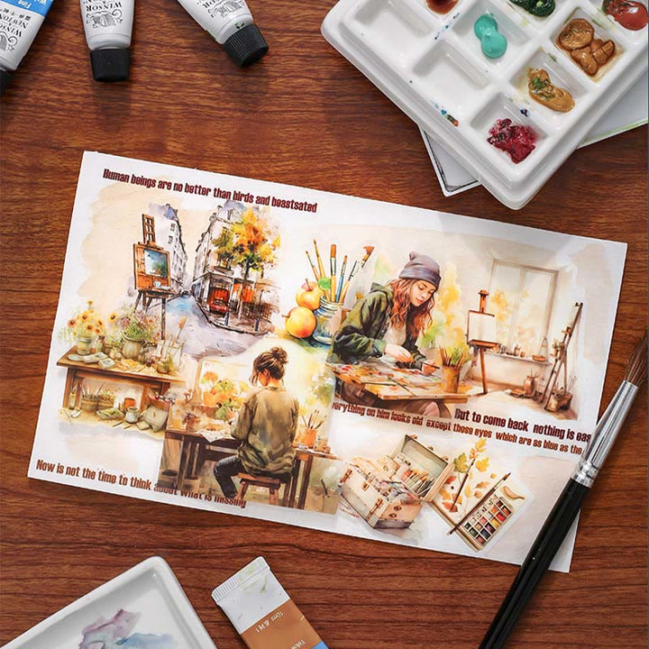 Draw A Landscape Series Stickers For Decorative Journaling Crafts