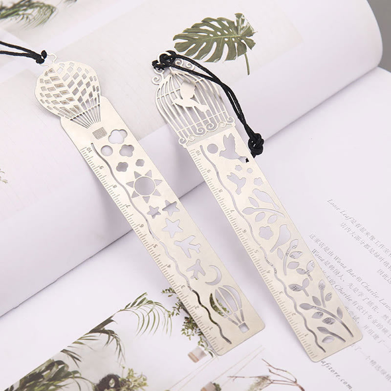 Multifunctional Metal Ruler Creative Painting Stencil Bookmark For Stationery