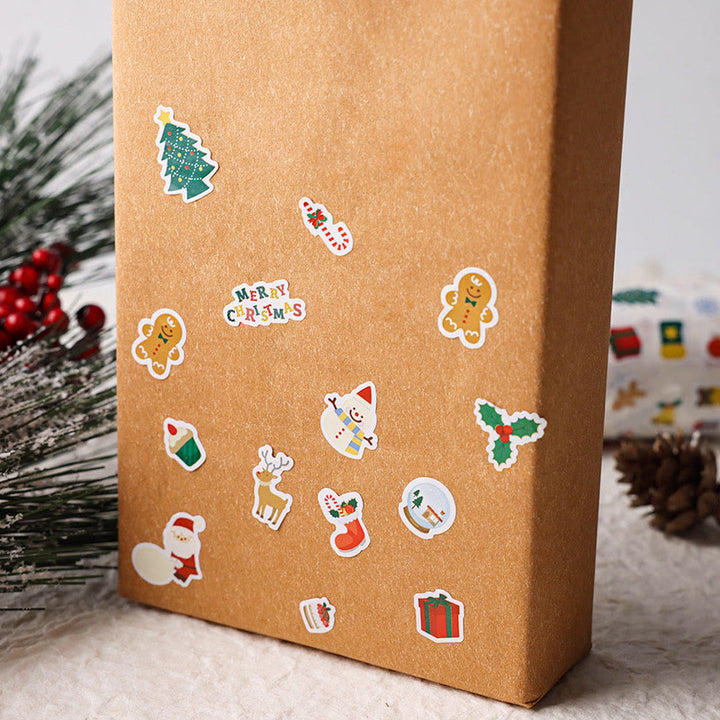 Christmas Cartoon Theme Small Sticker Roll Special-shaped Sealing Sticker