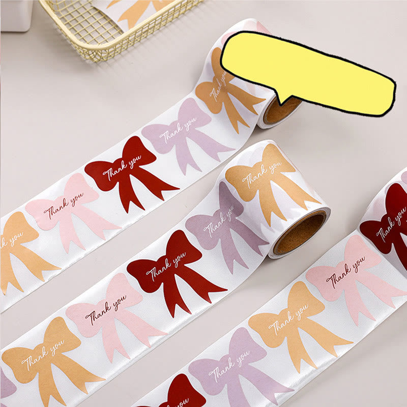 Thank You Bowknot Sticker Roll Special-shaped Sealing Sticker