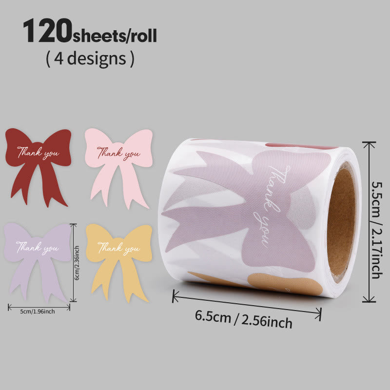 Thank You Bowknot Sticker Roll Special-shaped Sealing Sticker