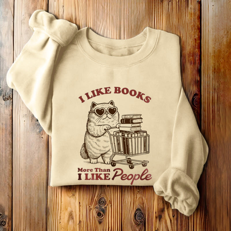 I LOVE BOOK THAN PEOPLE Womens Crewneck Sweatshirt Pullover