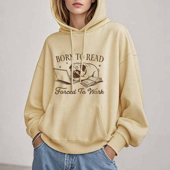 Born To Read Fleece Lined Hoodie Comfy Hooded Sweatshirts