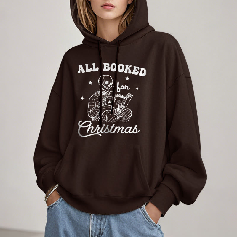 All Booked Christmas Fleece Lined Hoodie Comfy Hooded Sweatshirts