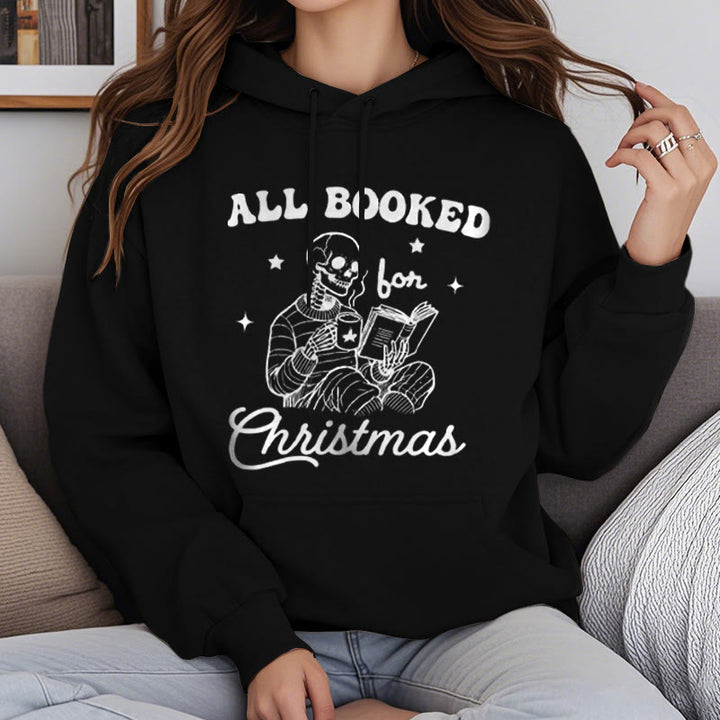 All Booked Christmas Fleece Lined Hoodie Comfy Hooded Sweatshirts