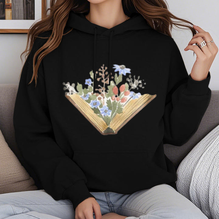 Garden In The Books Fleece Lined Hoodie Comfy Hooded Sweatshirts