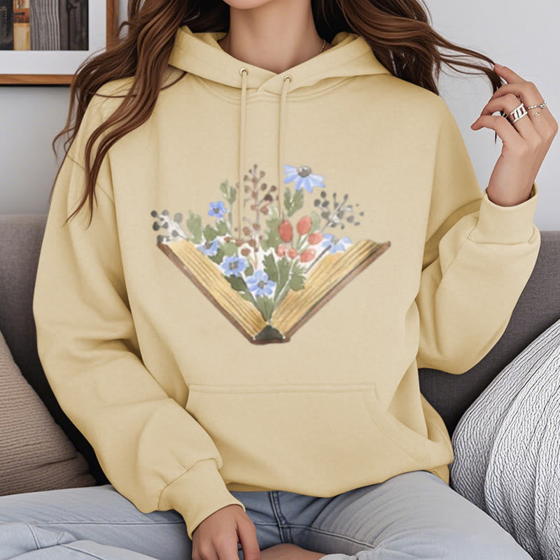 Garden In The Books Fleece Lined Hoodie Comfy Hooded Sweatshirts