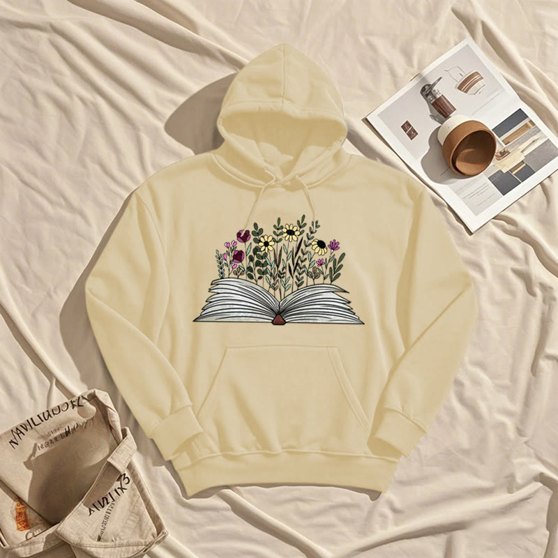 Flowering Shrubs In The Books Fleece Lined Hoodie Comfy Hooded Sweatshirts