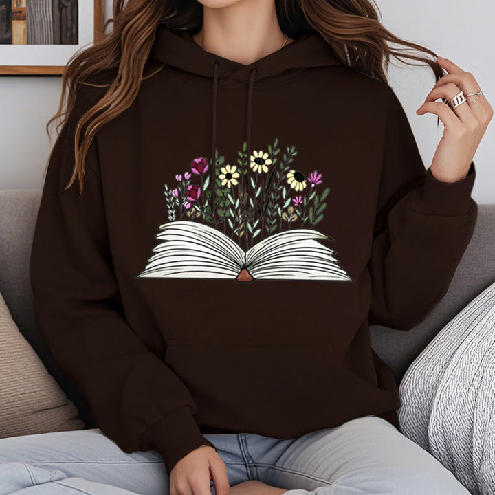 Flowering Shrubs In The Books Fleece Lined Hoodie Comfy Hooded Sweatshirts