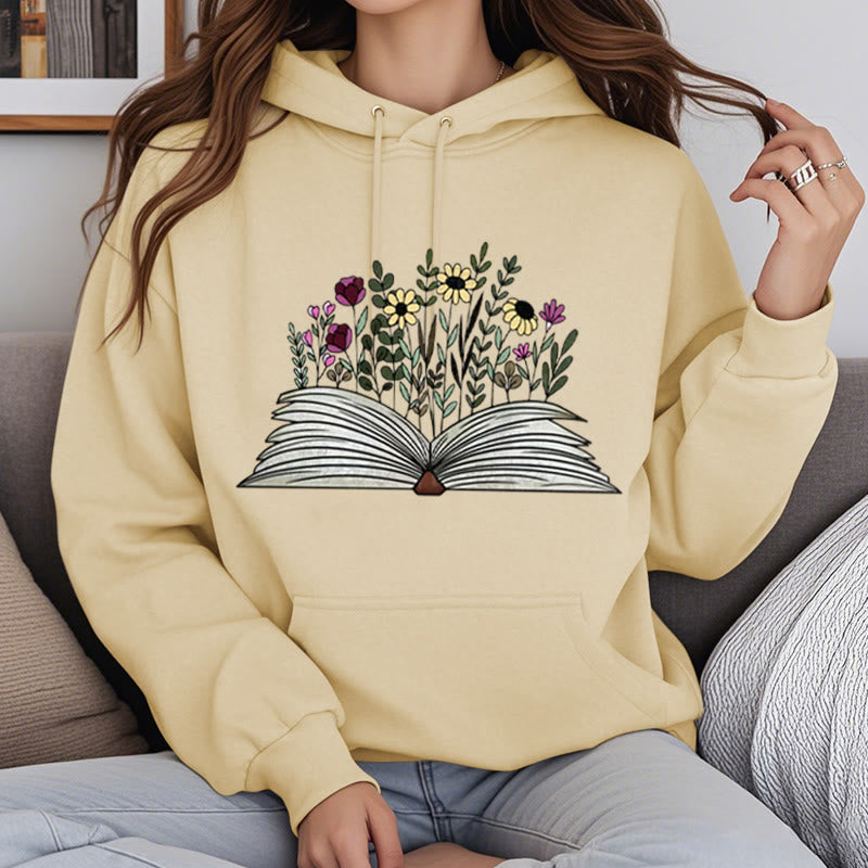 Flowering Shrubs In The Books Fleece Lined Hoodie Comfy Hooded Sweatshirts