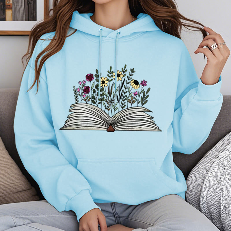 Flowering Shrubs In The Books Fleece Lined Hoodie Comfy Hooded Sweatshirts