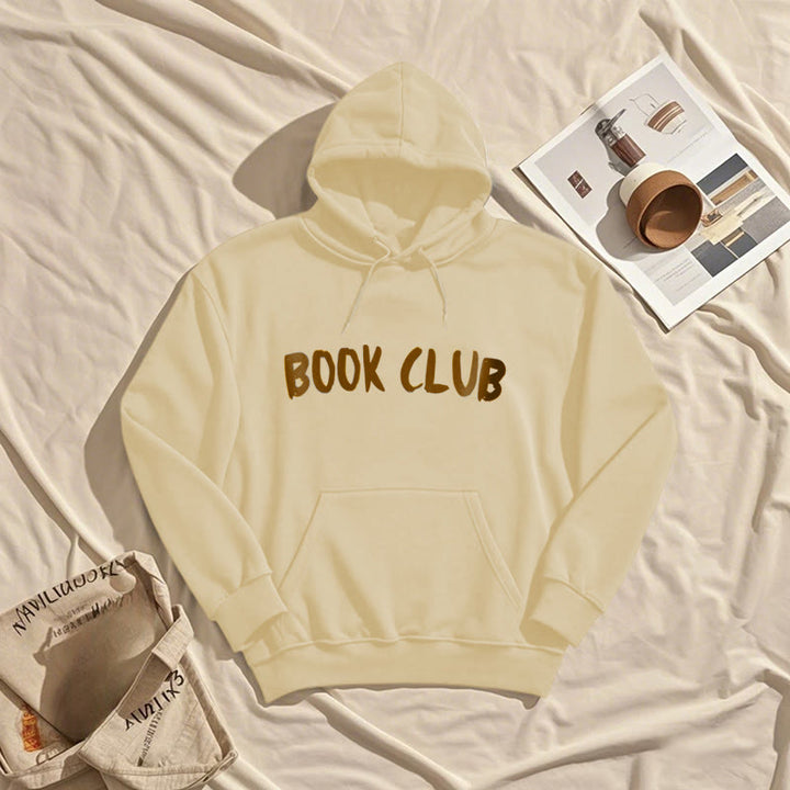 Book Club Words Fleece Lined Hoodie Comfy Hooded Sweatshirts