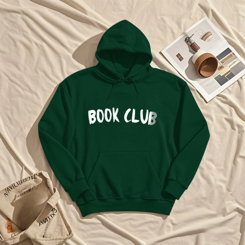 Book Club Words Fleece Lined Hoodie Comfy Hooded Sweatshirts