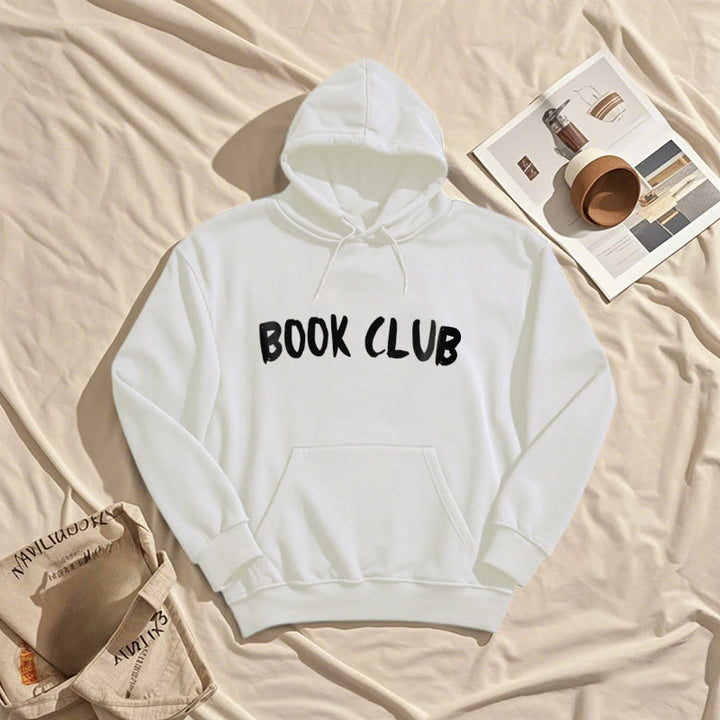 Book Club Words Fleece Lined Hoodie Comfy Hooded Sweatshirts