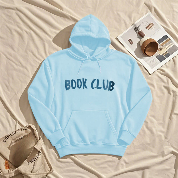 Book Club Words Fleece Lined Hoodie Comfy Hooded Sweatshirts