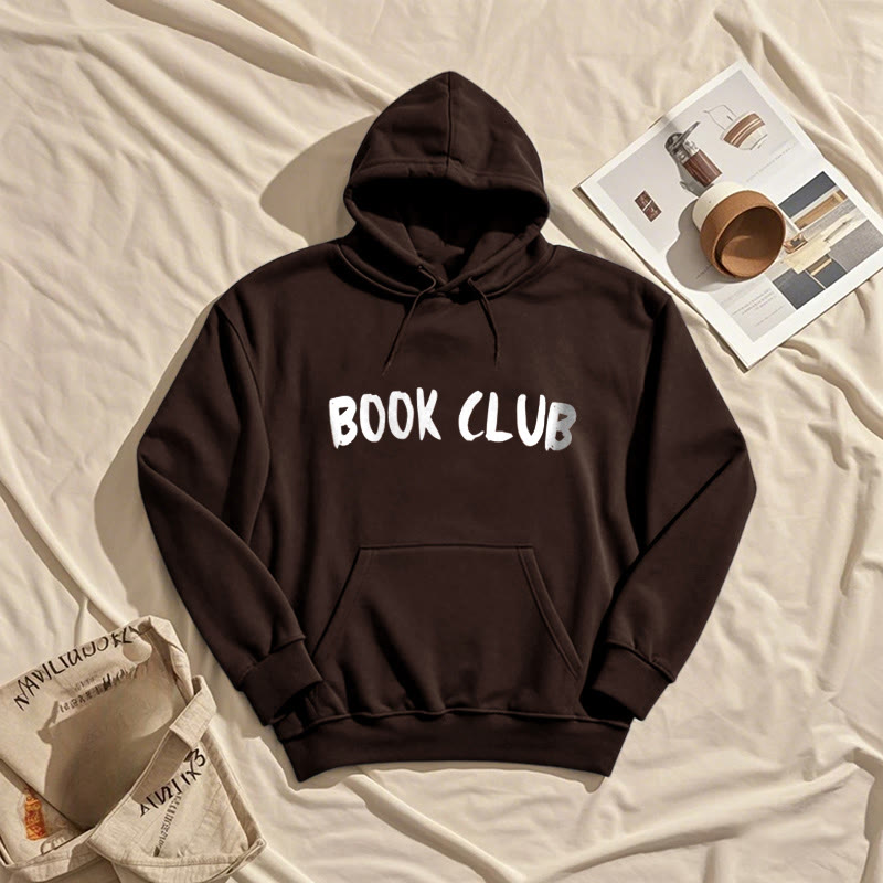 Book Club Words Fleece Lined Hoodie Comfy Hooded Sweatshirts