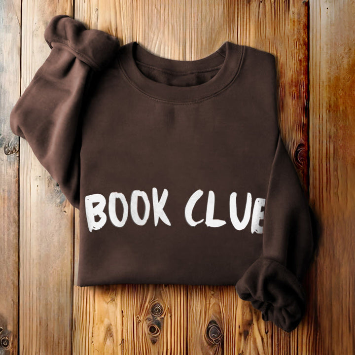 BOOK CLUB Solid Color Womens Crewneck Sweatshirt Pullover