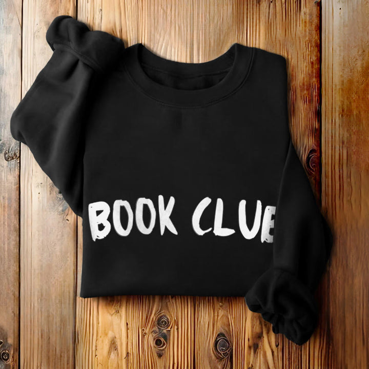 BOOK CLUB Solid Color Womens Crewneck Sweatshirt Pullover