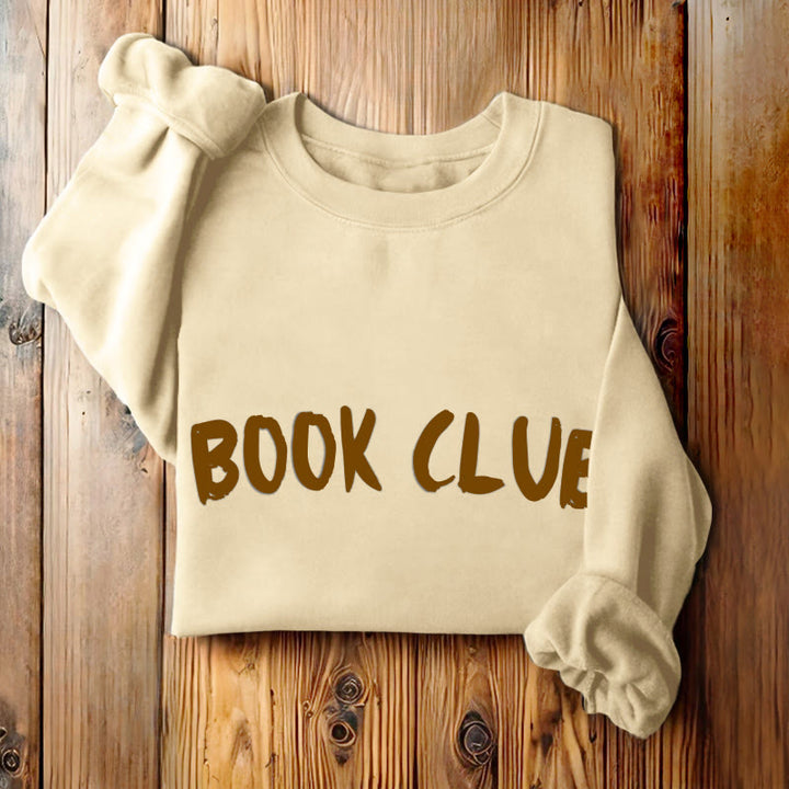 BOOK CLUB Solid Color Womens Crewneck Sweatshirt Pullover