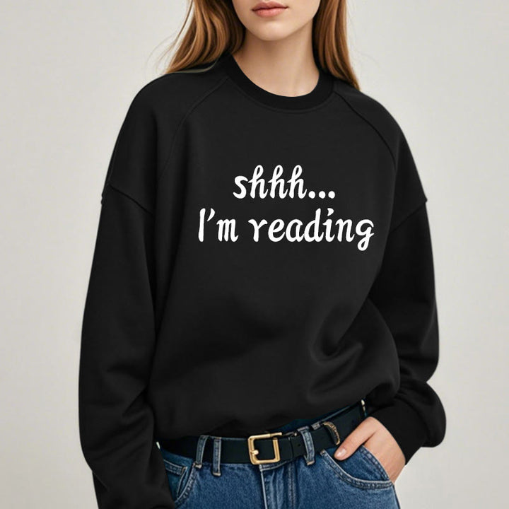 I'M READING Solid Color Womens Crewneck Sweatshirt Pullover