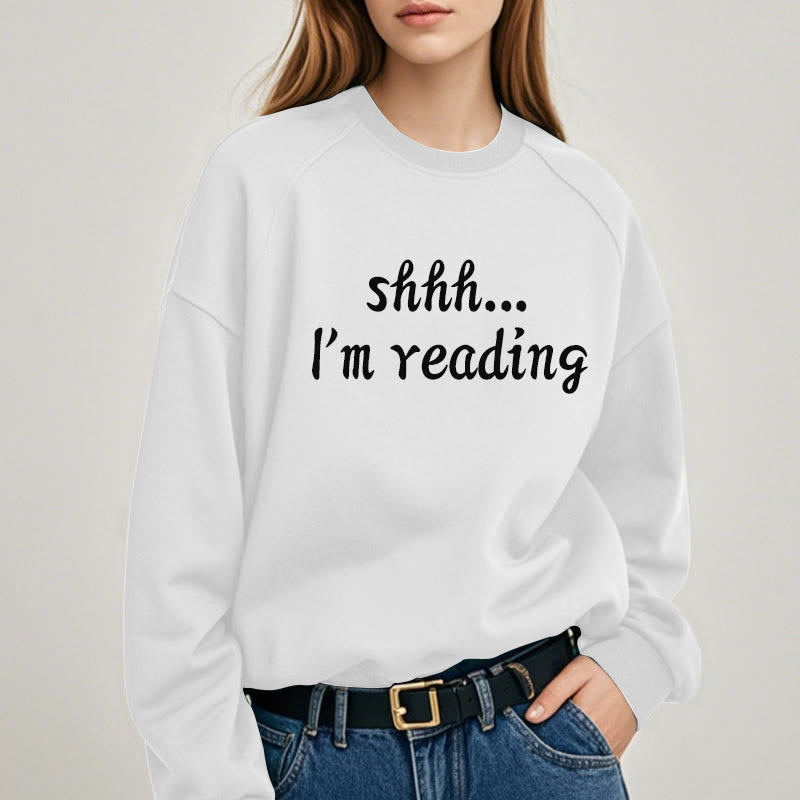 I'M READING Solid Color Womens Crewneck Sweatshirt Pullover