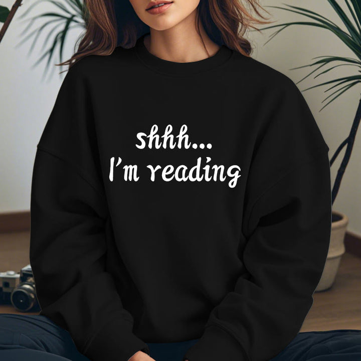 I'M READING Solid Color Womens Crewneck Sweatshirt Pullover