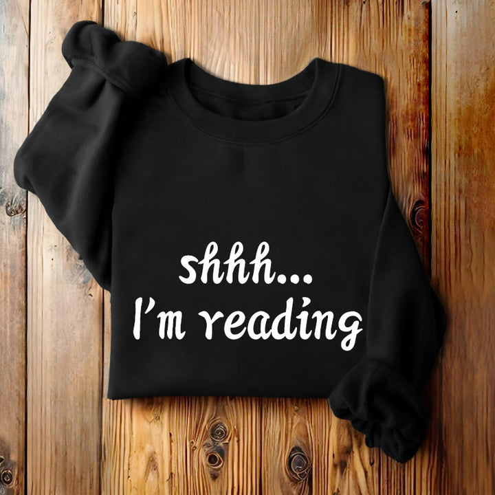 I'M READING Solid Color Womens Crewneck Sweatshirt Pullover